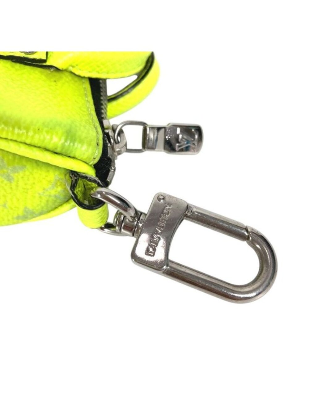 Louis Vuitton Key Holder Porte Cles Mini Keepall Taiga Leather Yellow - Picture 7 of 9